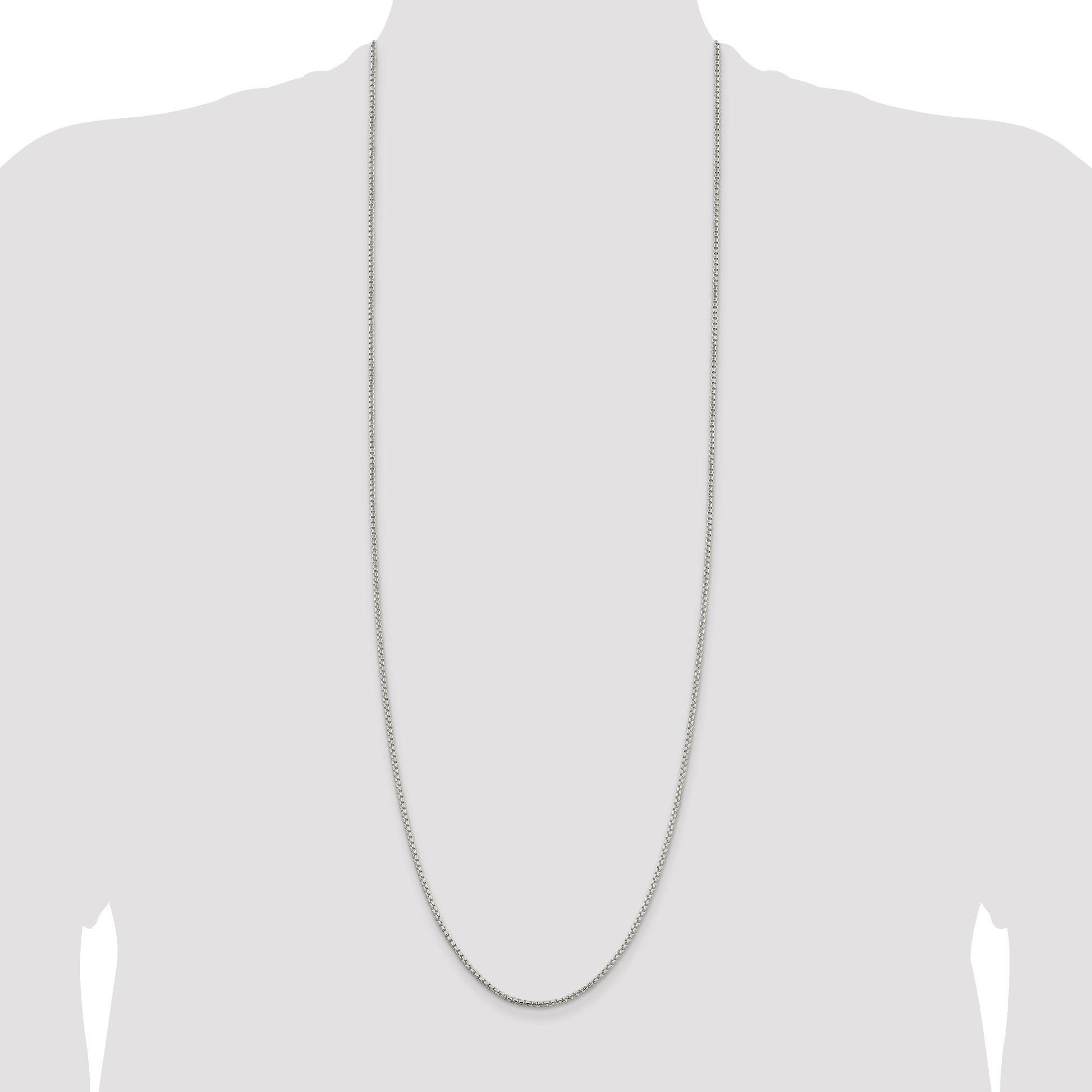 Sterling Silver 2mm Round Box Chain