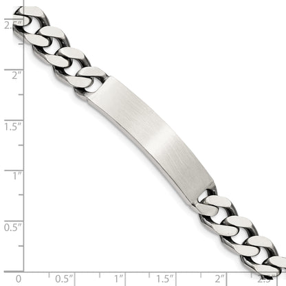 Sterling Silver 7inch Engraveable Antiqued Curb Link ID Bracelet