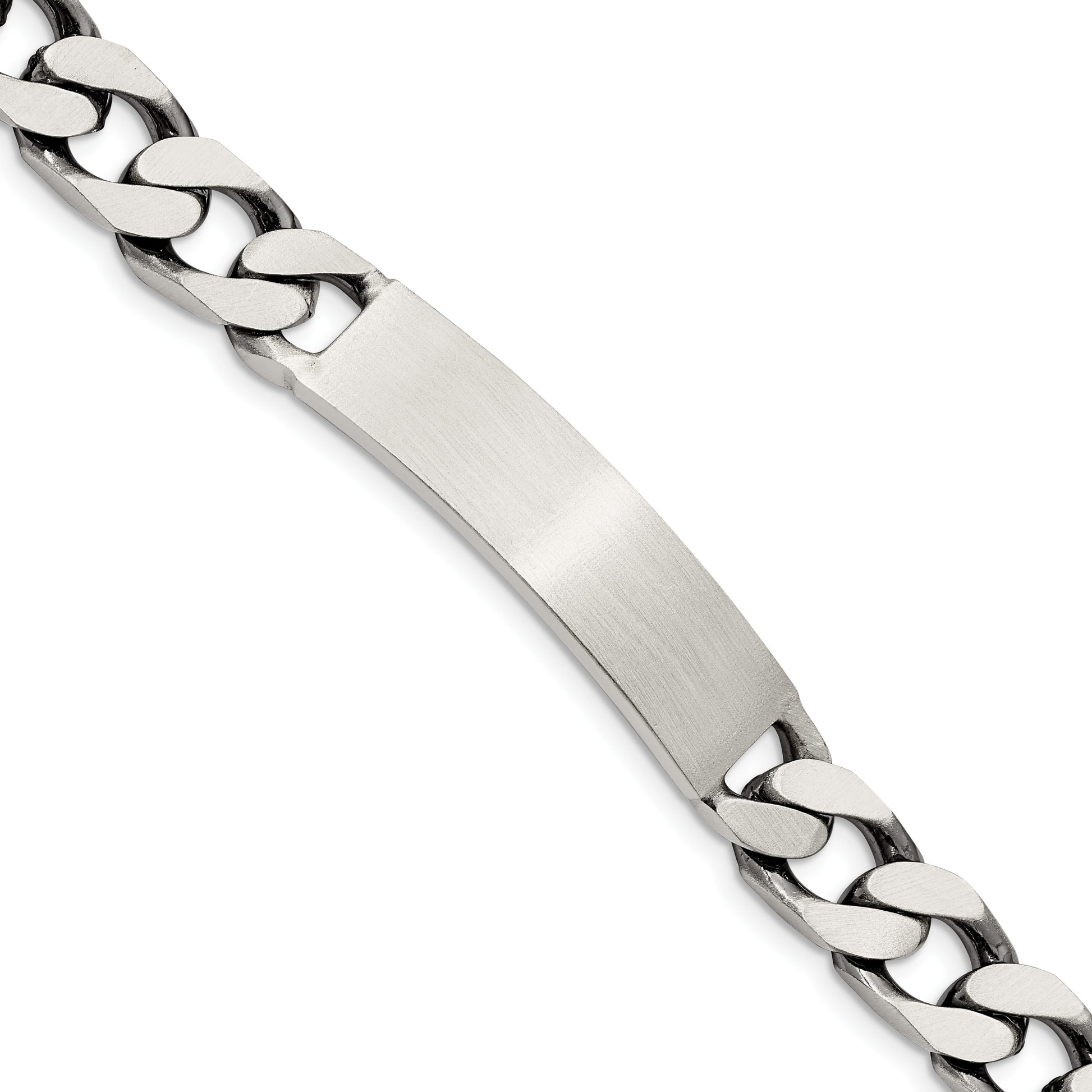 Sterling Silver 7.5inch Engraveable Antiqued Curb Link ID Bracelet