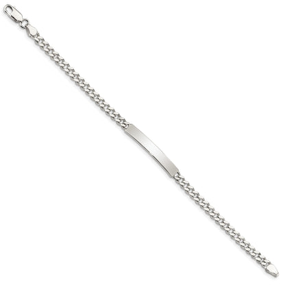 Sterling Silver Polished Engravable Curb Link 32x5mm Plate 7 inch ID Bracelet