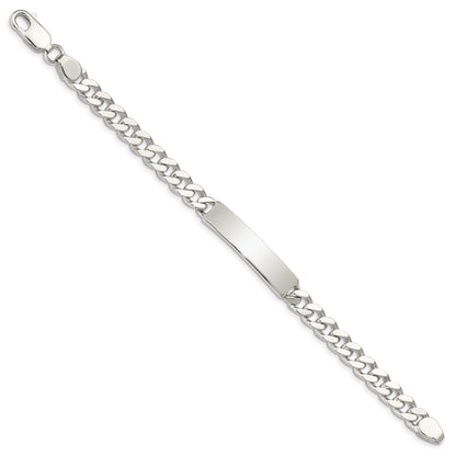 Sterling Silver 8inch Polished Engraveable Curb Link ID Bracelet