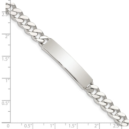 Sterling Silver 8inch Polished Engraveable Curb Link ID Bracelet
