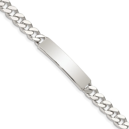 Sterling Silver 8inch Polished Engraveable Curb Link ID Bracelet
