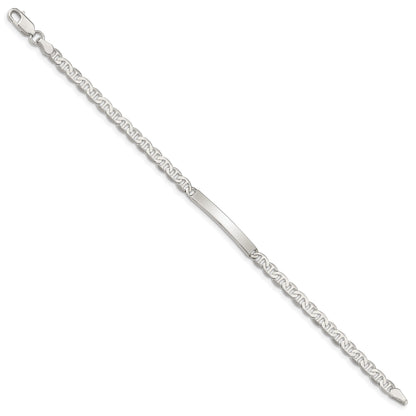 Sterling Silver 8inch Polished Engraveable Anchor Link ID Bracelet
