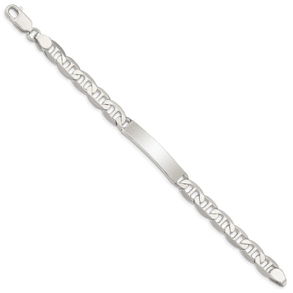 Sterling Silver 8inch Polished Engraveable Anchor Link ID Bracelet