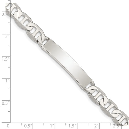 Sterling Silver 8inch Polished Engraveable Anchor Link ID Bracelet