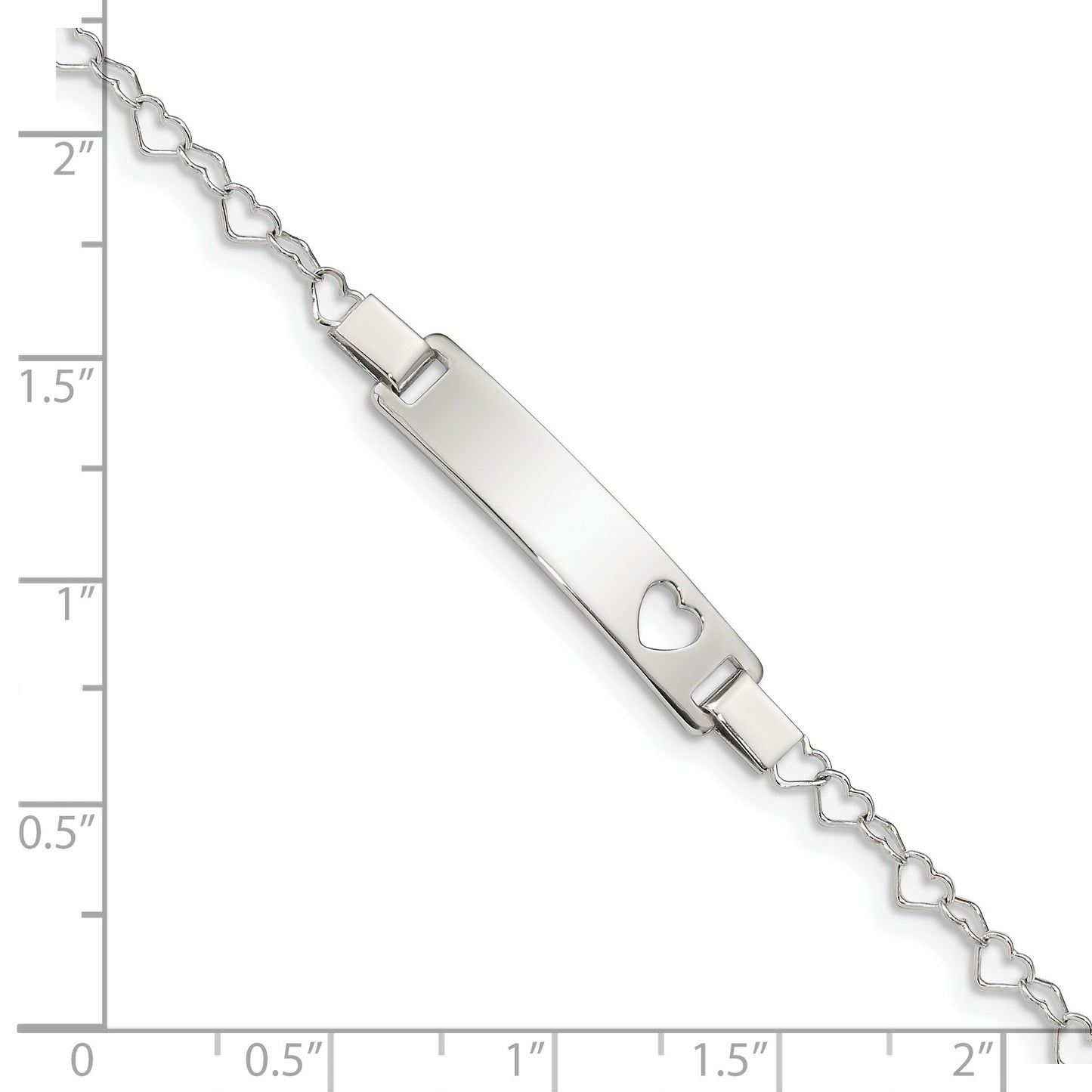 Sterling Silver Heart Baby ID Bracelet
