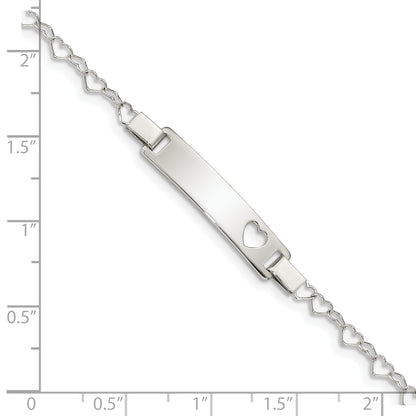 Sterling Silver Heart Baby ID Bracelet