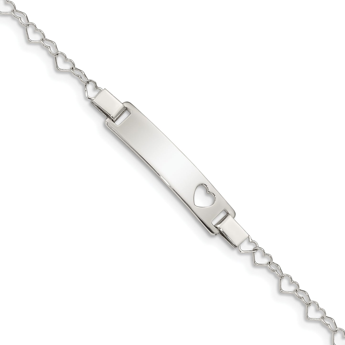 Sterling Silver Heart Baby ID Bracelet