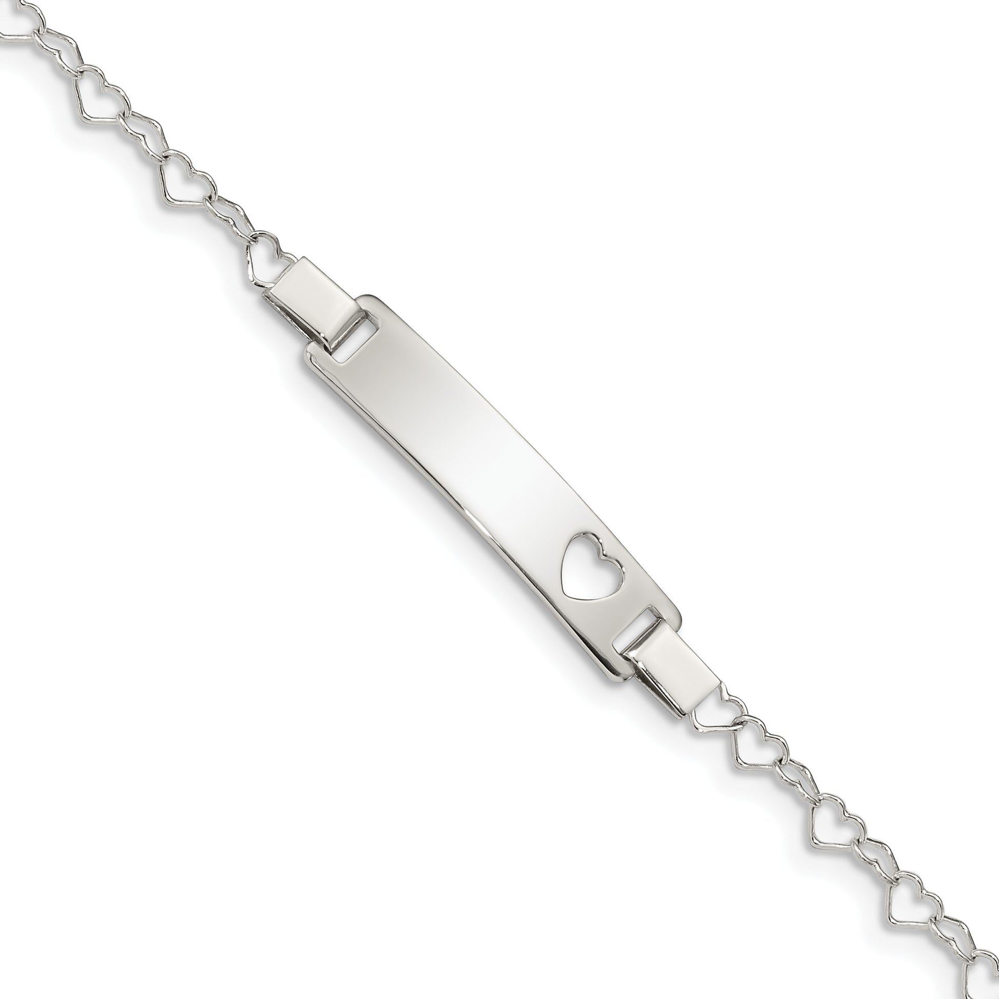 Sterling Silver Heart Baby ID Bracelet