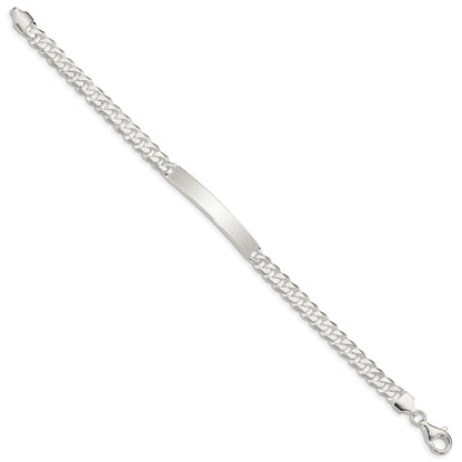 Sterling Silver Curb Link ID Bracelet