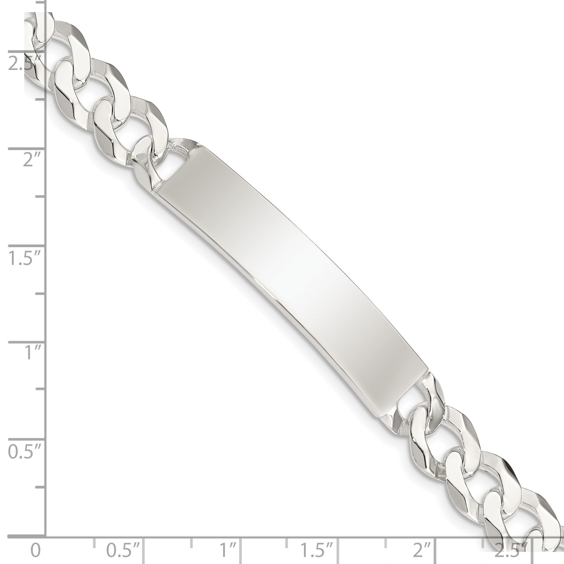Sterling Silver Curb Link ID Bracelet