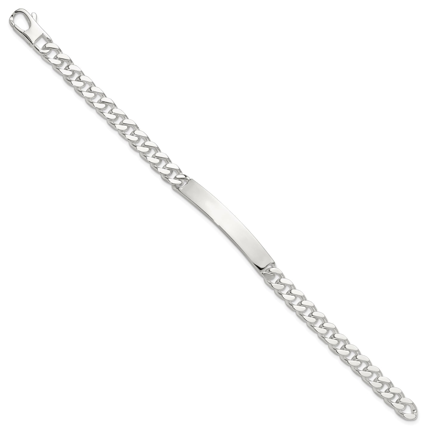 Sterling Silver 8in Curb ID Bracelet