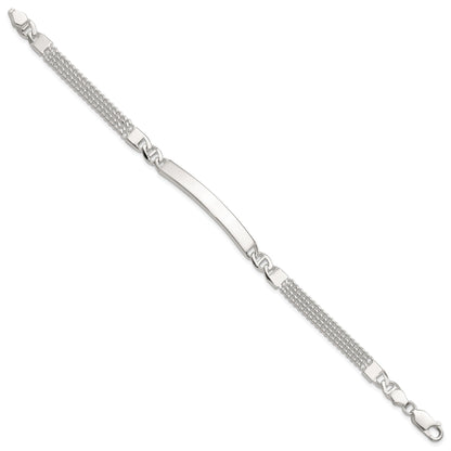 Sterling Silver Double Strand Curb Link 8in ID Bracelet