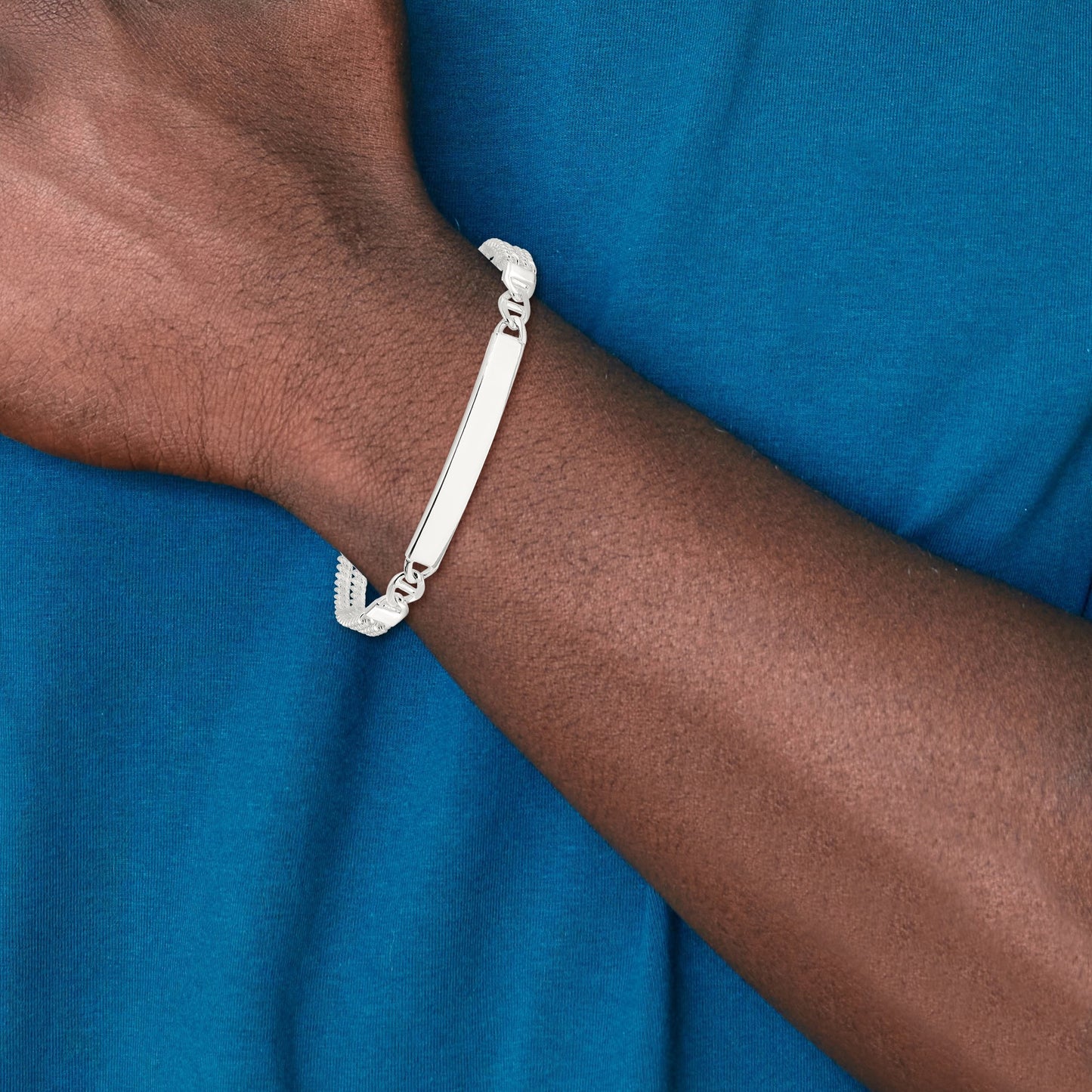 Sterling Silver Double Strand Curb Link 8in ID Bracelet