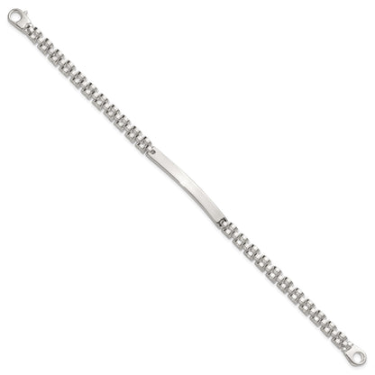 Sterling Silver Polished 4.7mm Fancy Link 8 inch Mens ID Bracelet