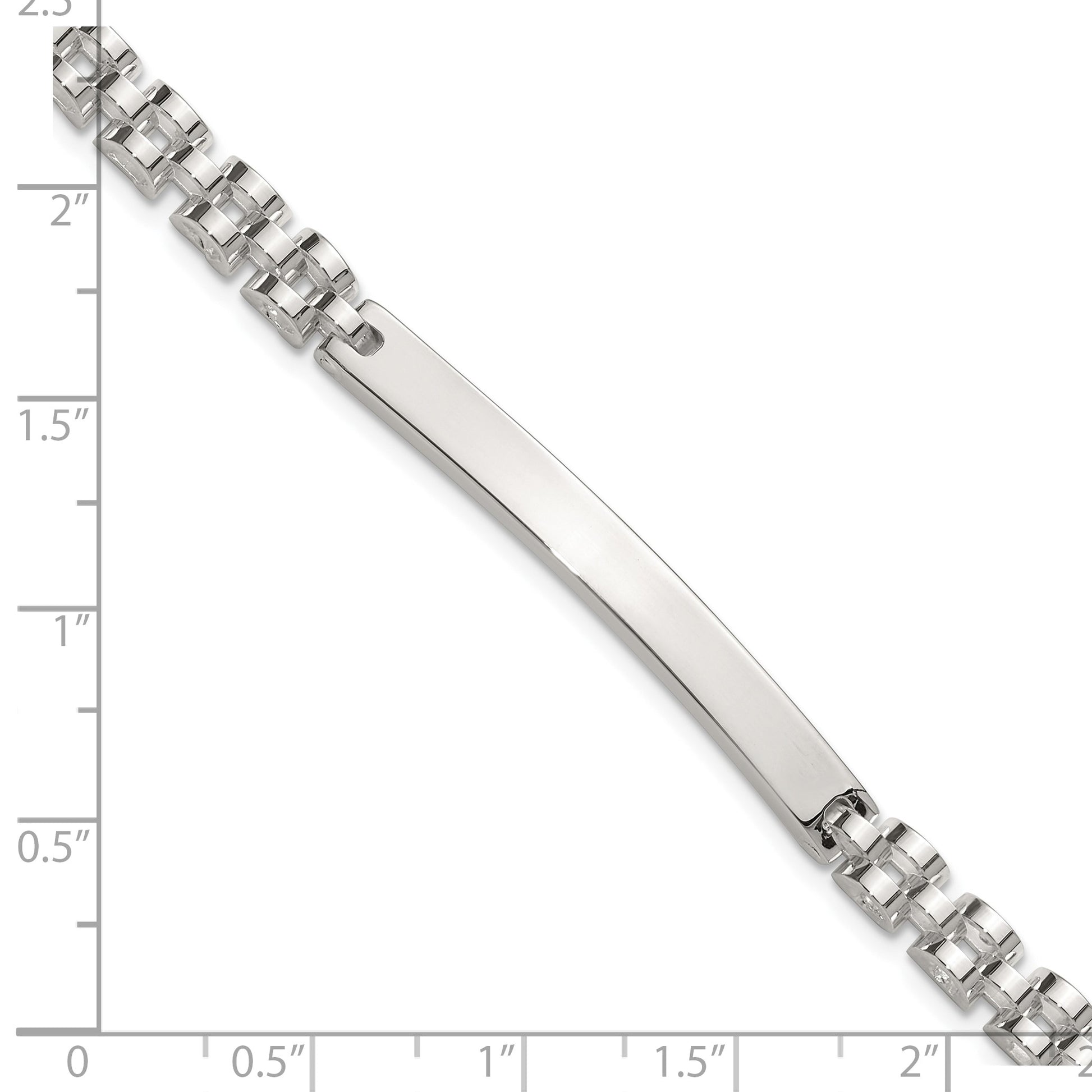 Sterling Silver Polished 4.7mm Fancy Link 8 inch Mens ID Bracelet