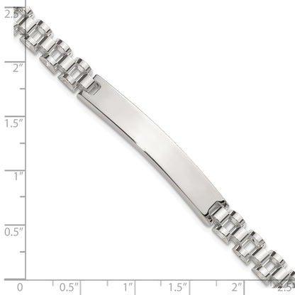 Sterling Silver Polished 6.6mm Fancy Link 8 inch Mens ID Bracelet