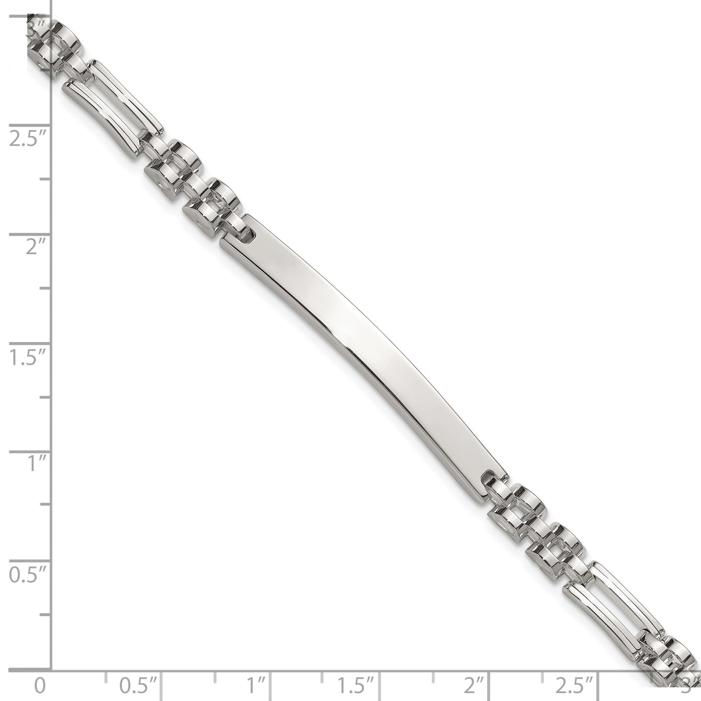 Sterling Silver Polished 4.7mm Fancy Link 7.5 inch ID Bracelet