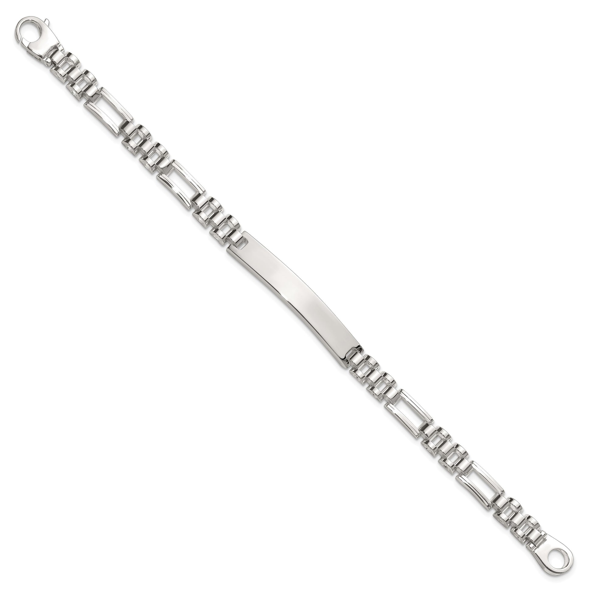 Sterling Silver Polished 6.5mm Fancy Link 7.75 inch ID Bracelet
