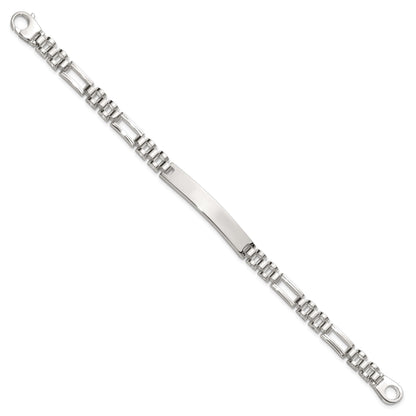 Sterling Silver Polished 6.5mm Fancy Link 7.75 inch ID Bracelet