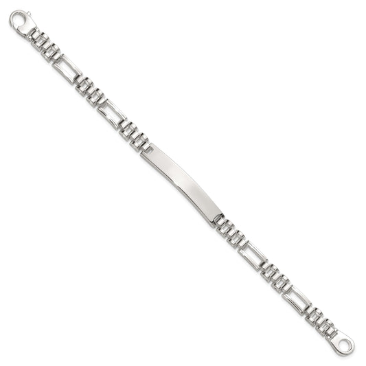 Sterling Silver Polished 6.5mm Fancy Link 7.75 inch ID Bracelet