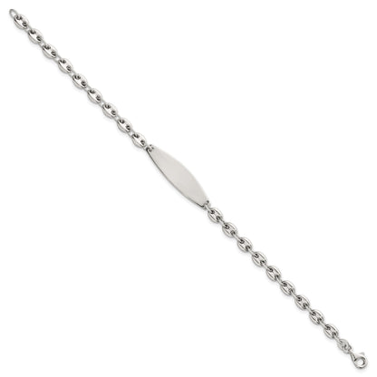 Sterling Silver Polished 5.0mm Mariner/Anchor Link 7.5 Inch ID Bracelet