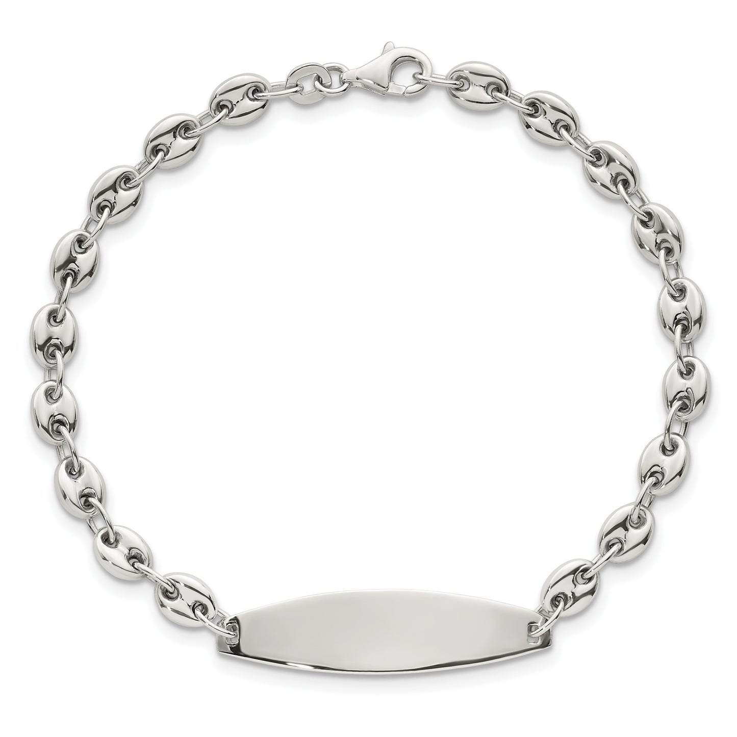 Sterling Silver Polished 5.0mm Mariner/Anchor Link 7.5 Inch ID Bracelet