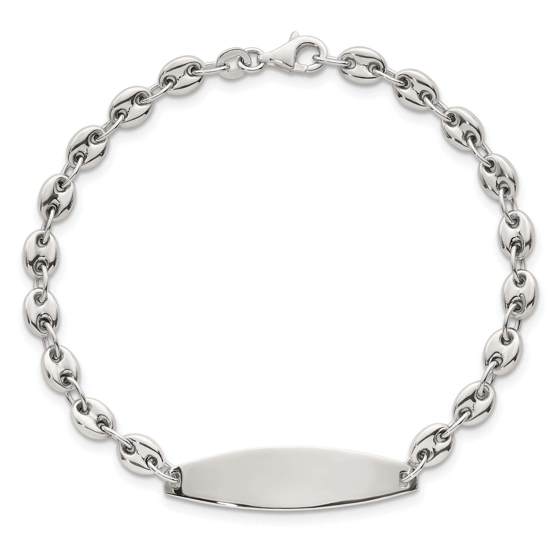 Sterling Silver Polished 5.0mm Mariner/Anchor Link 7.5 Inch ID Bracelet