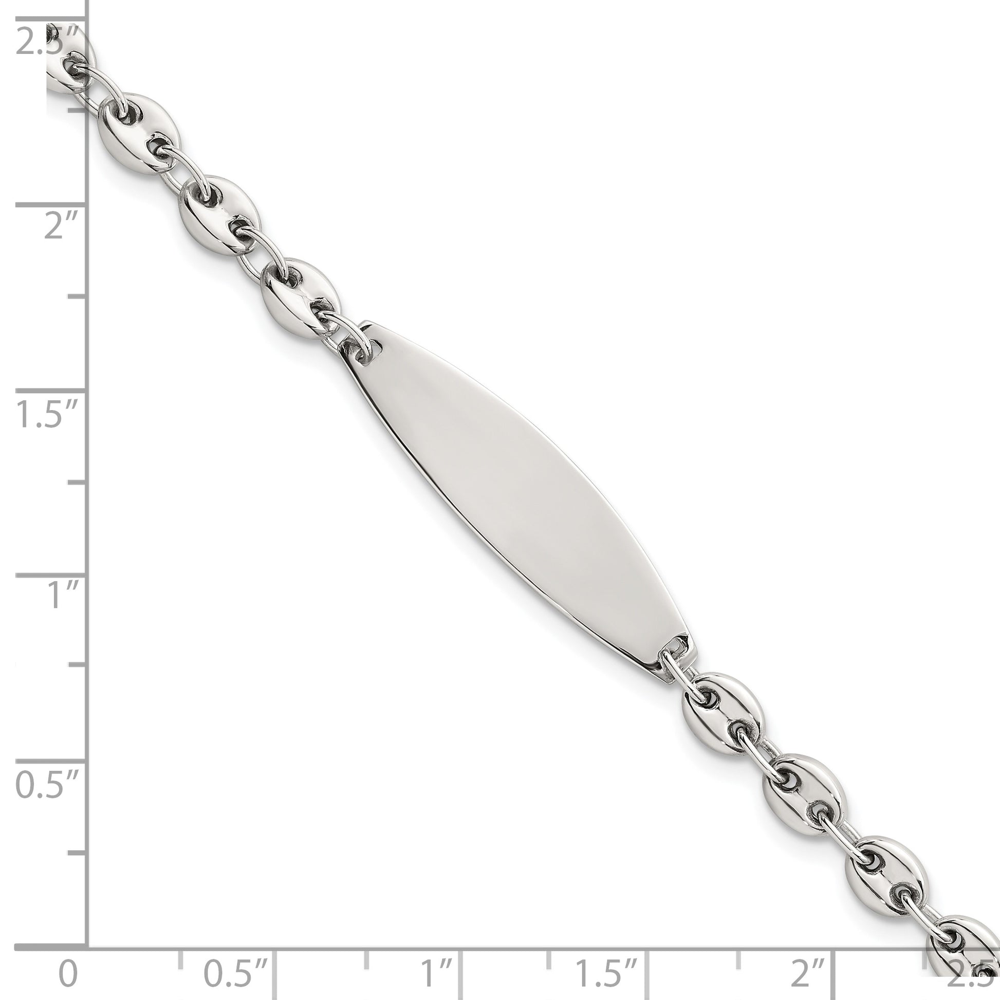 Sterling Silver Polished 5.0mm Mariner/Anchor Link 7.5 Inch ID Bracelet