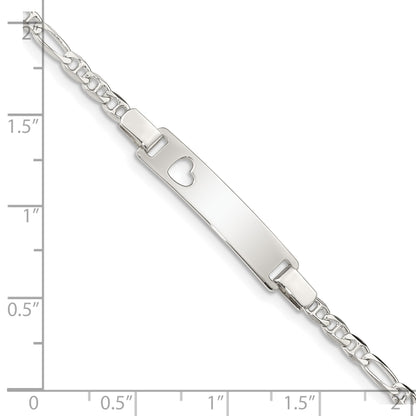 Sterling Silver Baby ID with Cut-out Heart Bracelet