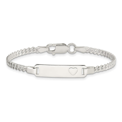 Sterling Silver Baby ID with Heart Bracelet