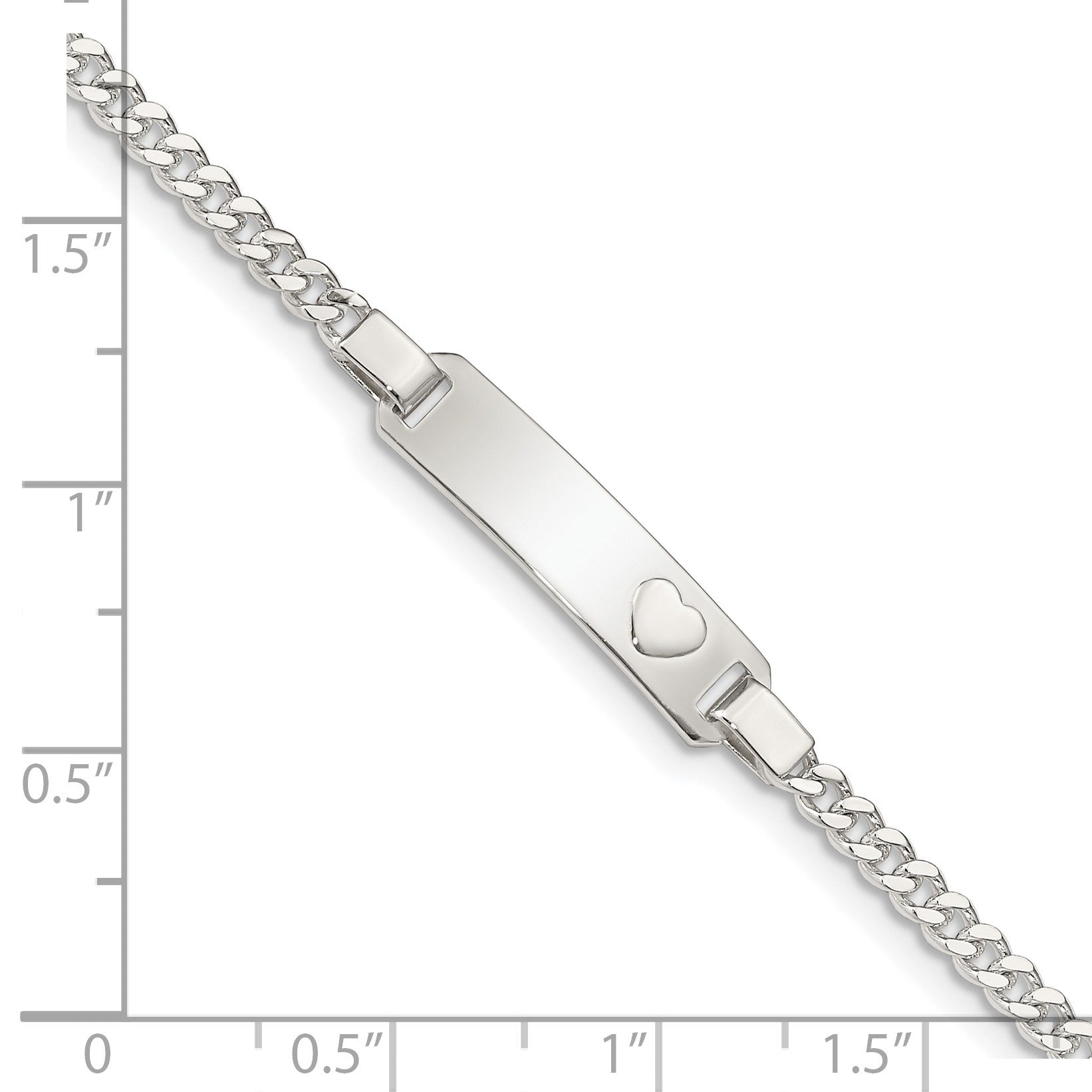 Sterling Silver Baby ID with Heart Bracelet