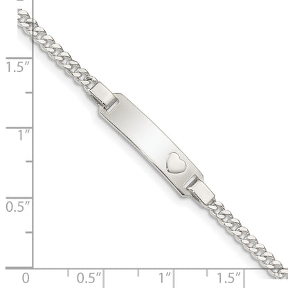 Sterling Silver Baby ID with Heart Bracelet