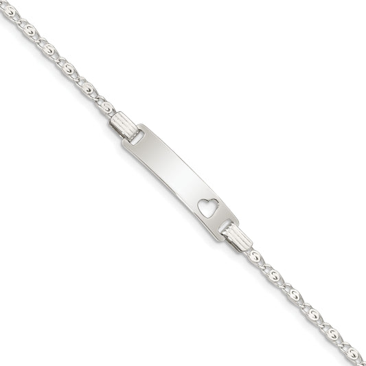 Sterling Silver Baby ID with Cut-out Heart Bracelet