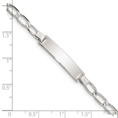 Sterling Silver Polished Engraveable Childrens ID Bracelet