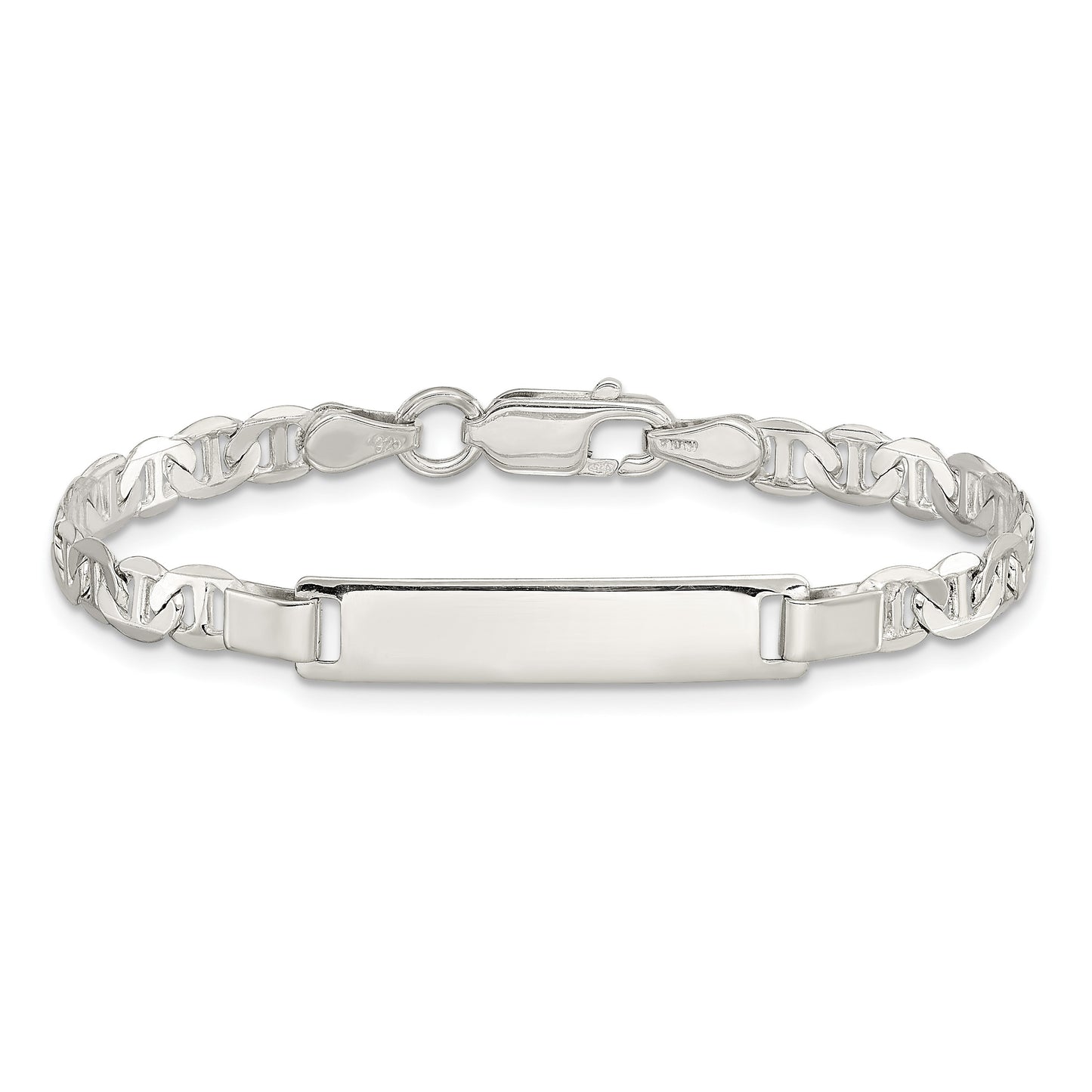 Sterling Silver Engraveable Childrens ID Anchor Link Bracelet
