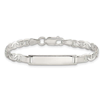 Sterling Silver Engraveable Childrens ID Anchor Link Bracelet