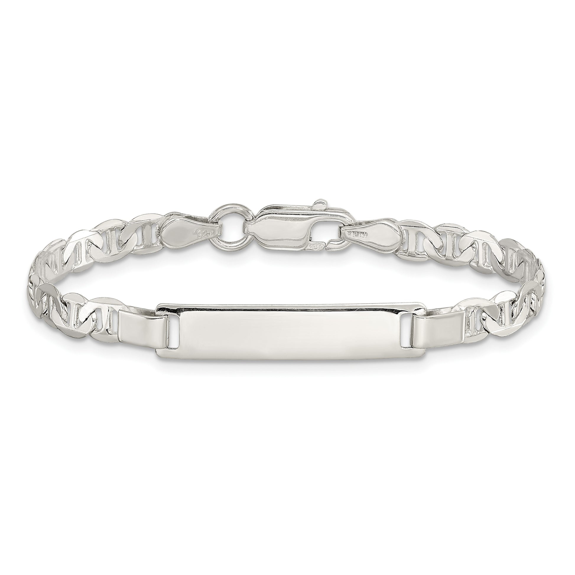Sterling Silver Engraveable Childrens ID Anchor Link Bracelet