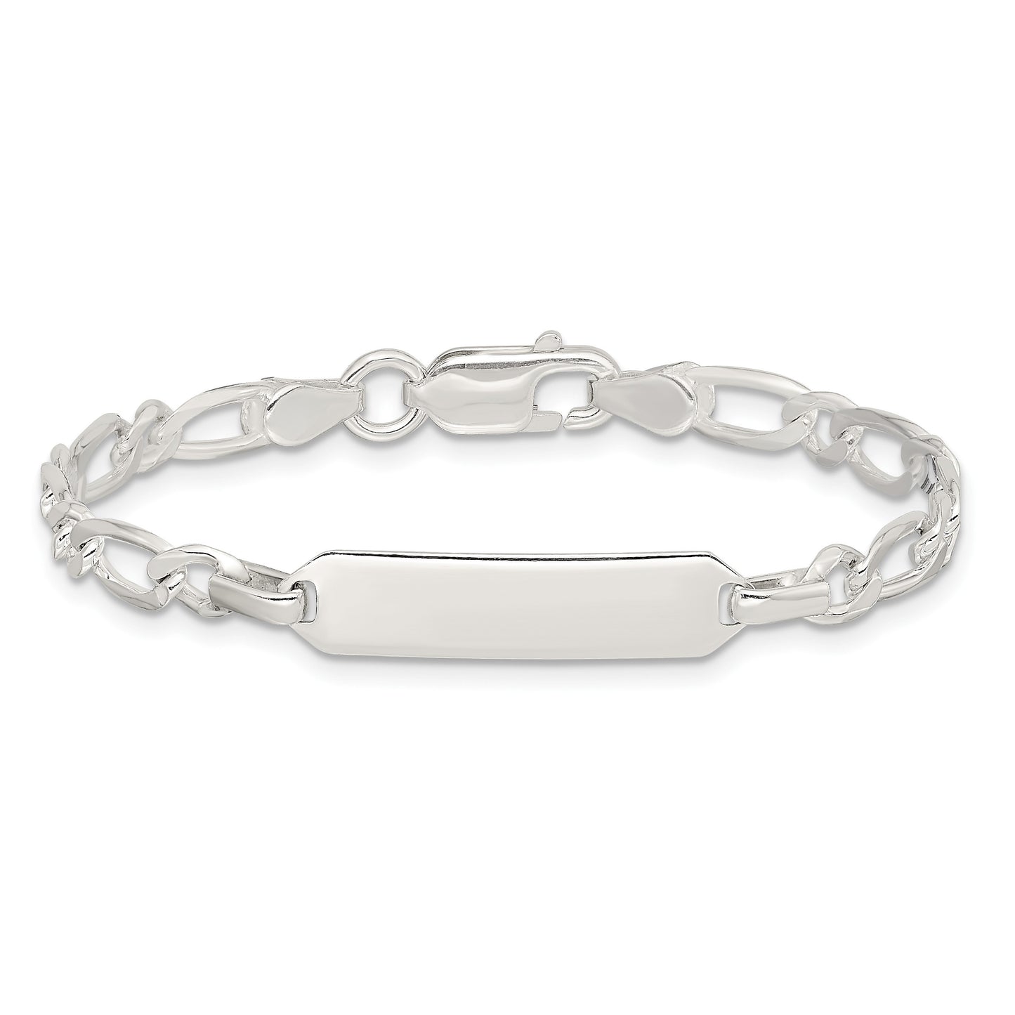 Sterling Silver 6inch Polished Engraveable Childrens ID Bracelet