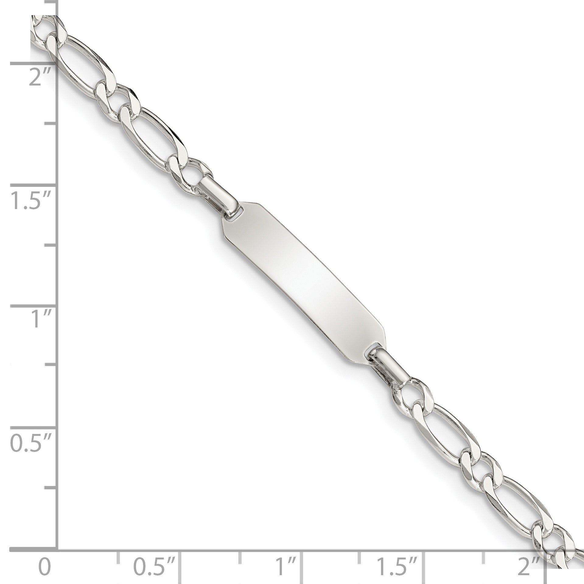 Sterling Silver 6inch Polished Engraveable Childrens ID Bracelet