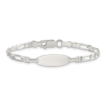 Sterling Silver Polished Engraveable 5in Plus 1in EXT Childrens ID Bracelet