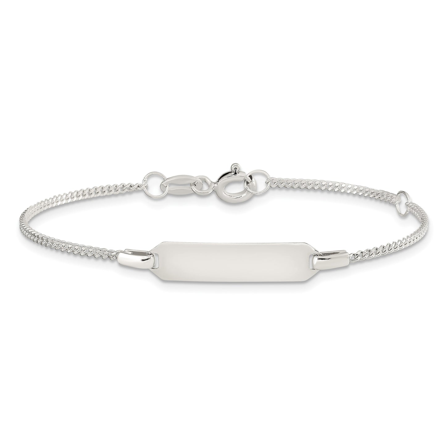 Sterling Silver Childrens 5in Plus 1in EXT ID Curb Link Bracelet
