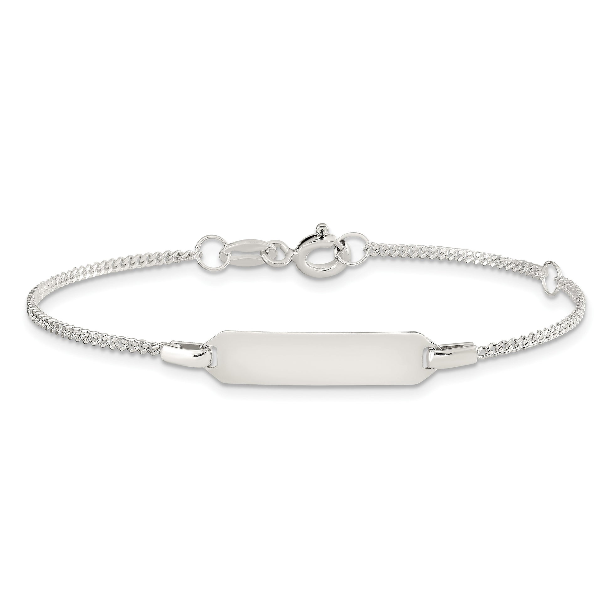 Sterling Silver Childrens 5in Plus 1in EXT ID Curb Link Bracelet