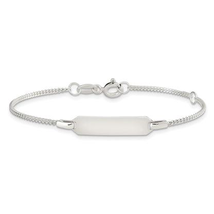 Sterling Silver Childrens 5in Plus 1in EXT ID Curb Link Bracelet