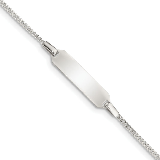 Sterling Silver Childrens 5in Plus 1in EXT ID Curb Link Bracelet