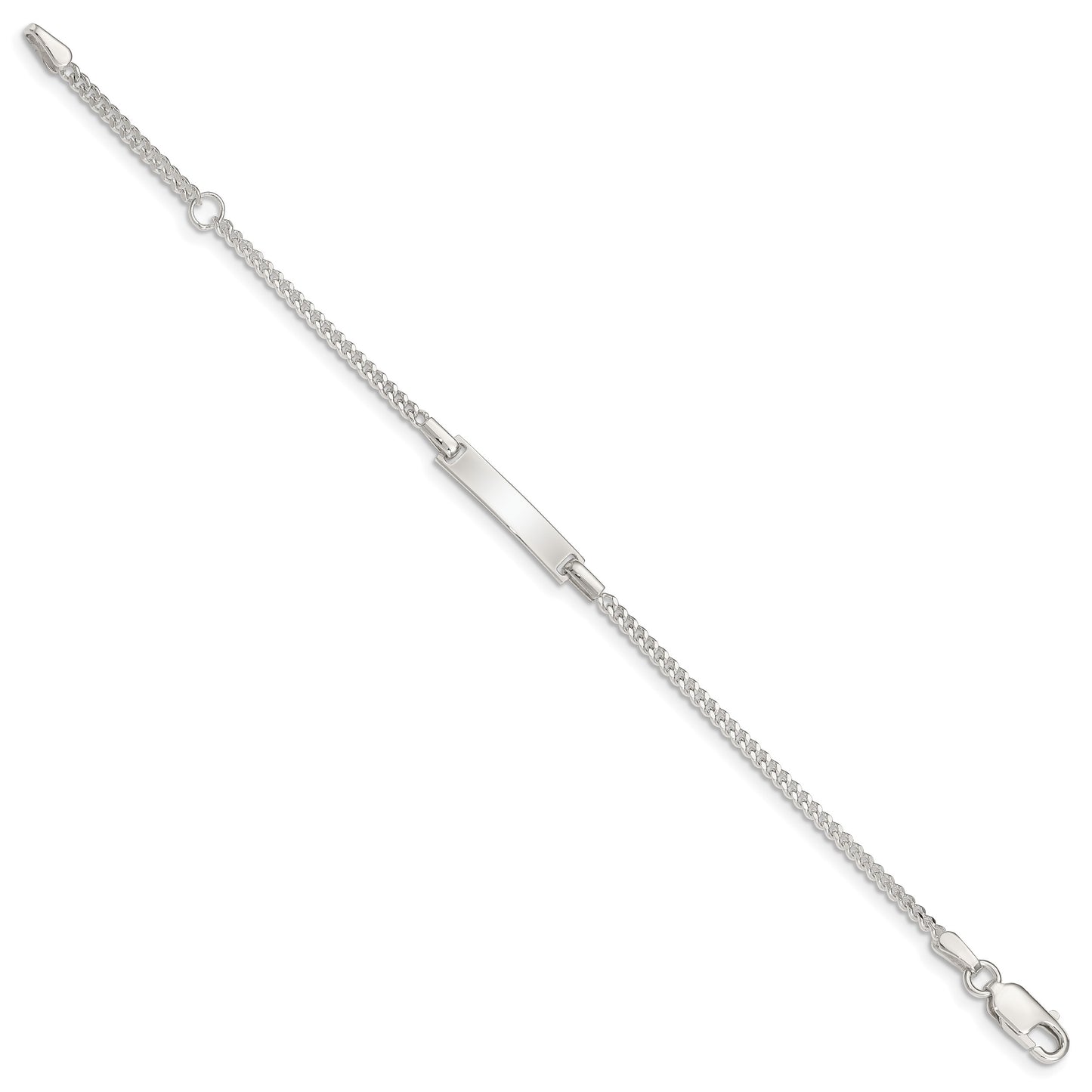 Sterling Silver Polished Childrens ID Curb Link 5in Plus 1in Ext. Bracelet