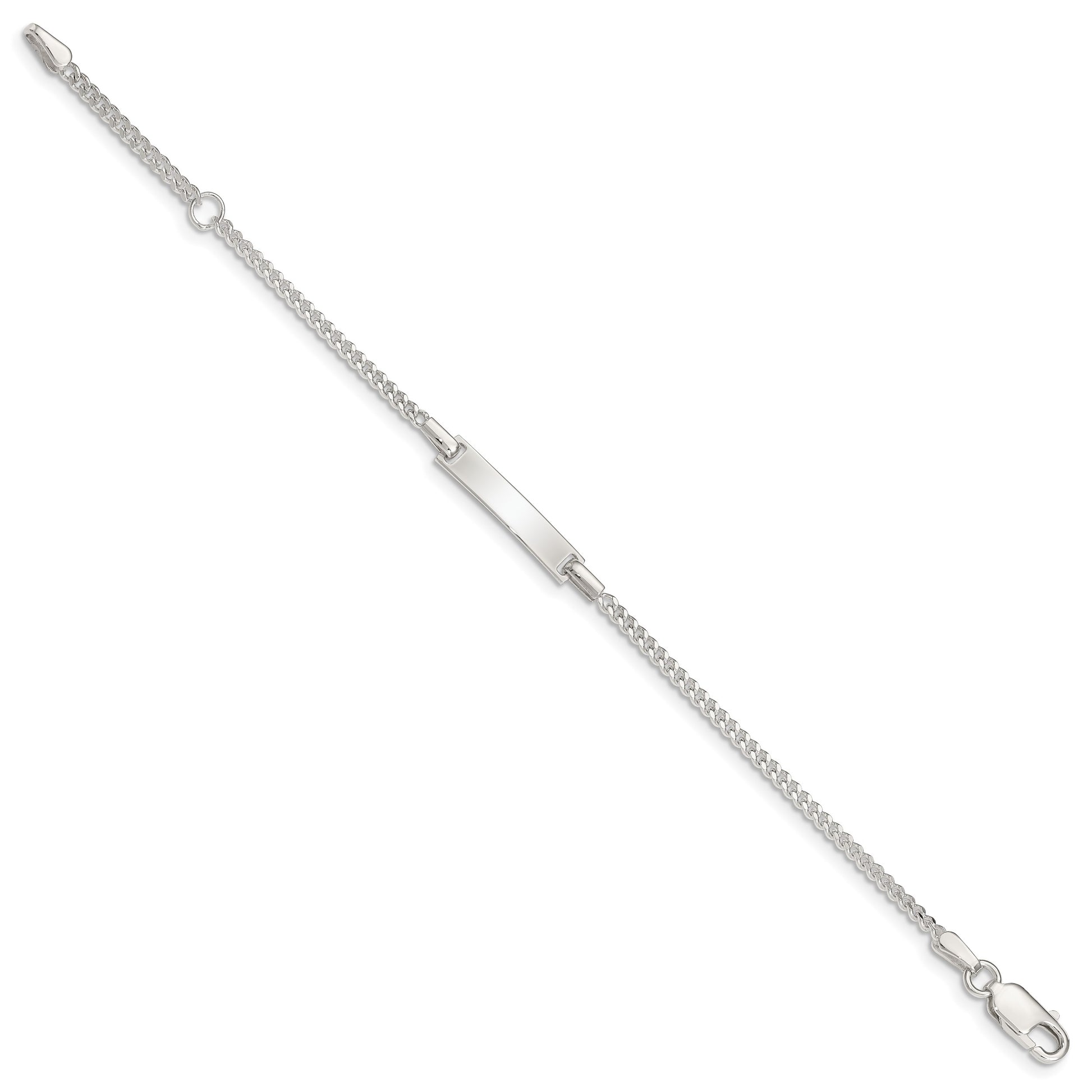 Sterling Silver Polished Childrens ID Curb Link 5in Plus 1in Ext. Bracelet