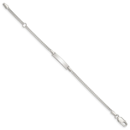 Sterling Silver Polished Childrens ID Curb Link 5in Plus 1in Ext. Bracelet