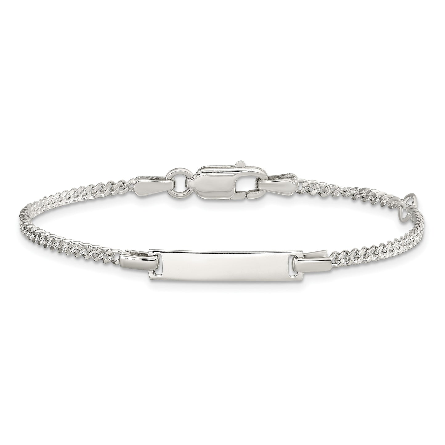 Sterling Silver Polished Childrens ID Curb Link 5in Plus 1in Ext. Bracelet